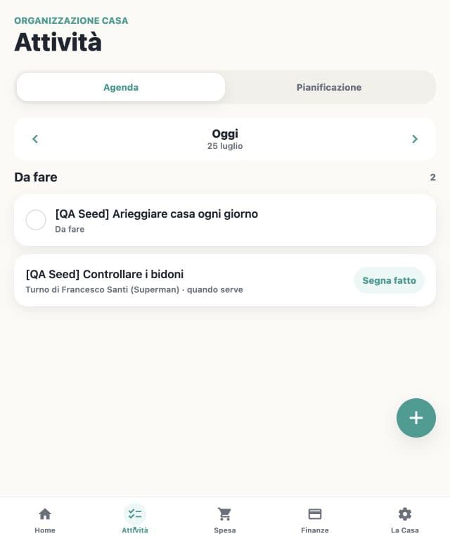 Attività ricorrenti nell'app Patti